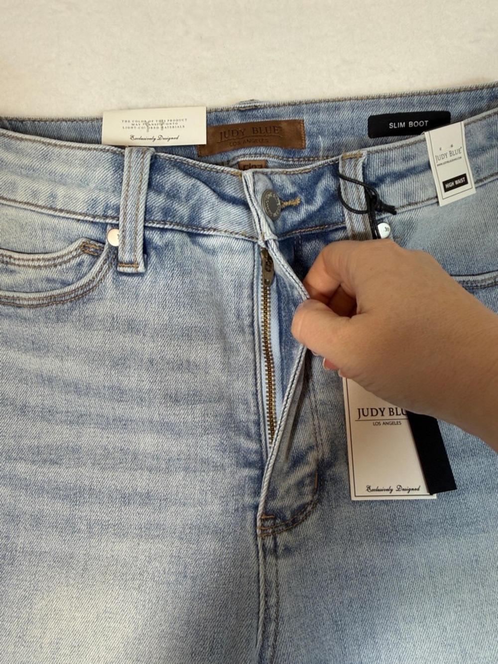 Judy Blue Tummy Control Vintage Wash Side Slit Slim Boot Jeans New with Tags - Picture 13 of 14